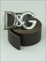 D&G MENS BROWN LEATHER BELT