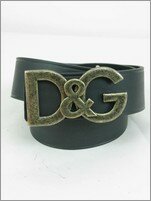Black Leather Belt with logo